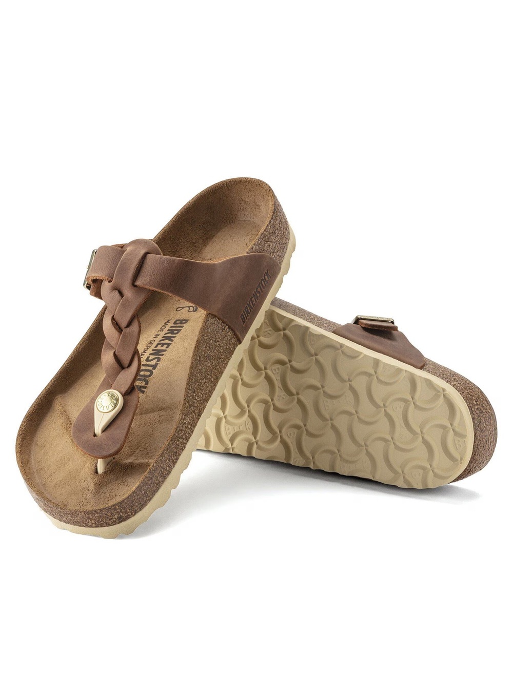 Birkenstock Gizeh Braided Sandal in Cognac - Picture 3 of 12